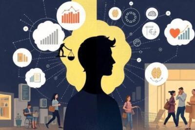 Gráfico que ilustra conceptos de economía conductual y comportamiento humano en finanzas.